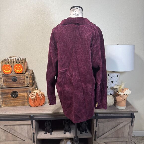 VTG Lauren Ralph Lauren Worsted Wool Corduroy Double Breasted Blazer L/XL Crest - Picture 8 of 12